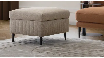 Pouf contenitore in tessuto imbottito e trapuntato Treasure di Le Comfort