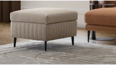 Pouf contenitore in tessuto imbottito e trapuntato Treasure di Le Comfort