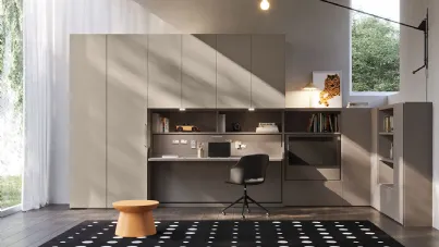 Letto singolo a scomparsa in laccato opaco Hiro 02 di Clever
