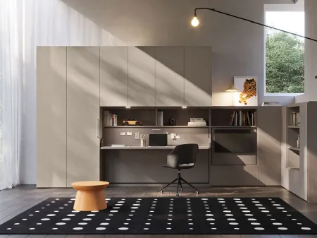 Letto singolo a scomparsa in laccato opaco Hiro 02 di Clever