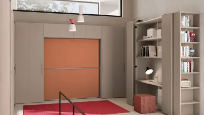 Letto a castello a scomparsa in laccato opaco Nikai Up di Clever