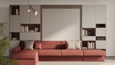 Letto a scomparsa con divano Nobu 01 di Clever