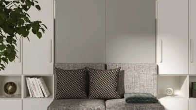 Letto a scomparsa con divano lineare incorporato Im 22 06 Shin Sofa di Clever