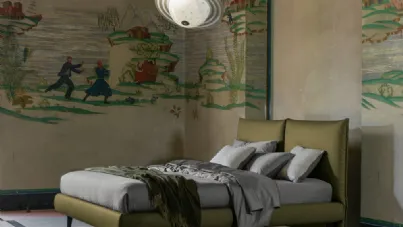 Letto Frank in tessuto imbottito di Dorelan Letti