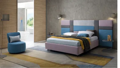 Letto matrimoniale in tessuto Ground con Boiserie di Le Comfort