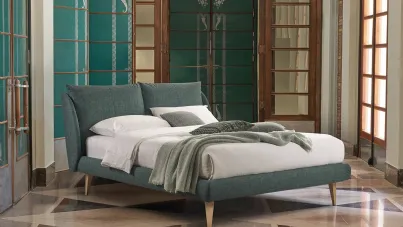 Letto Helmut con cuscinature testiera mobili di Dorelan Letti