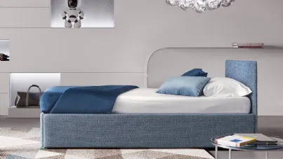 Letto Gelsomino in tessuto con secondo letto estraibile di Le Comfort