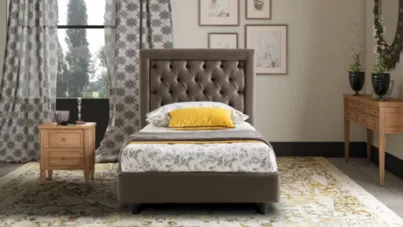 Letto singolo classico Monet con testiera trapuntata di Le Comfort