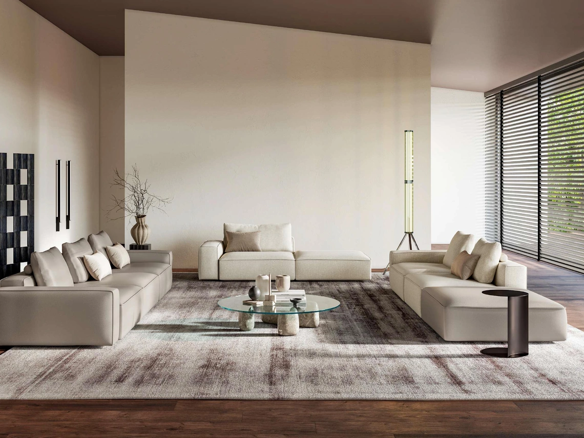 Salotto lineare in tessuto Adam di Le Comfort