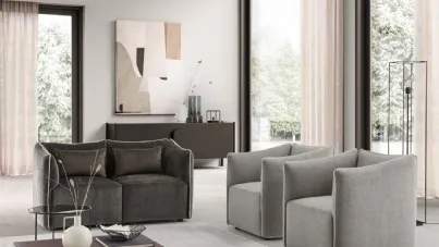 Divano a due posti in tessuto imbottito Kubik Loveseat di Le Comfort